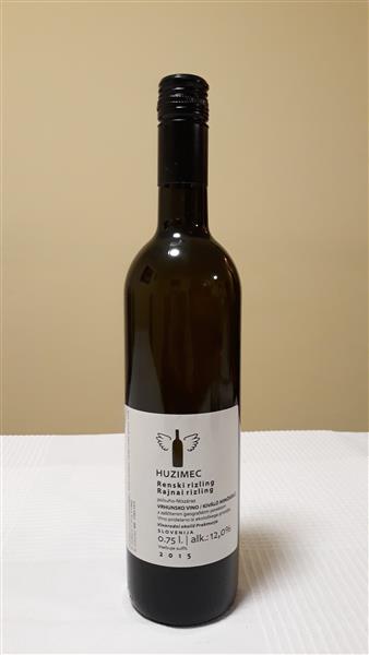 Renski rizling, 0,75l, polsuho, vrhunsko 2015, Alk. 12%vol